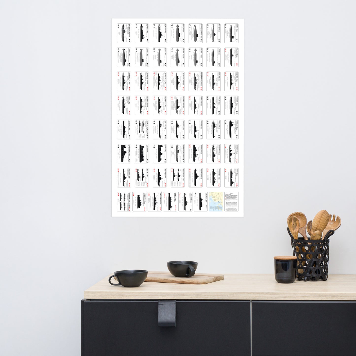 Ship Recognition Playing Cards Poster - Chinese People's Liberation Army Edition