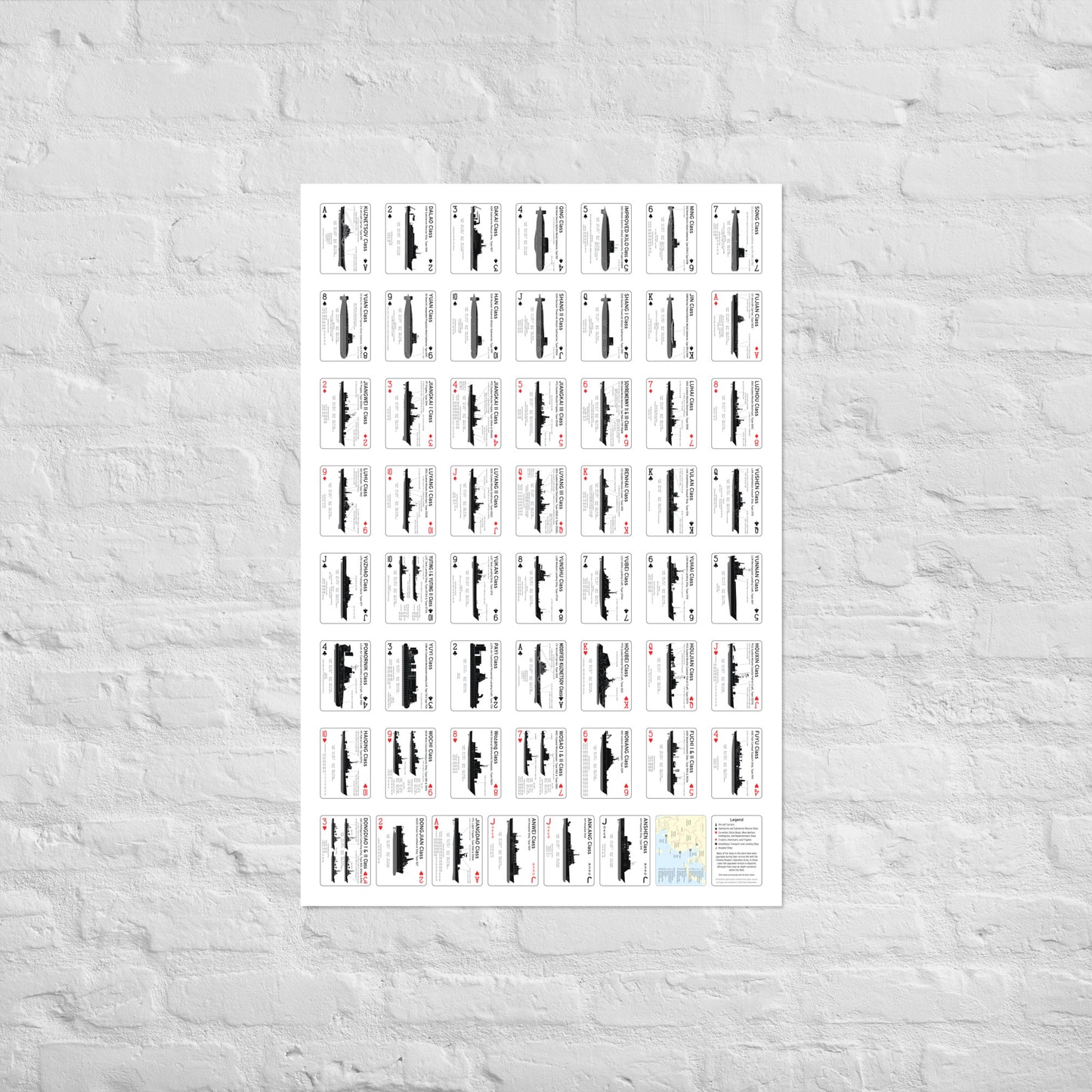 Ship Recognition Playing Cards Poster - Chinese People's Liberation Army Edition