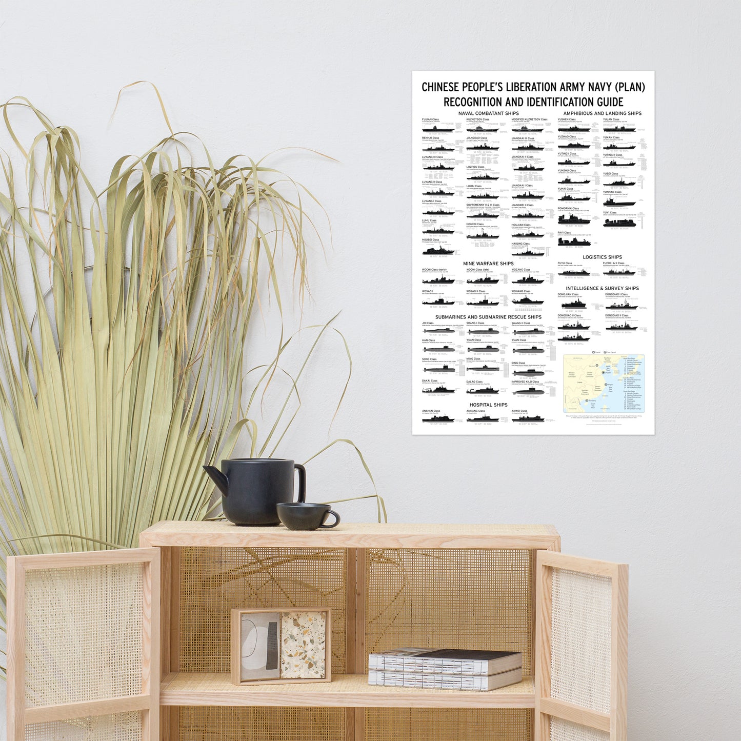 Ship Recognition Playing Cards Poster - Chinese People's Liberation Army Edition - Armament Guide