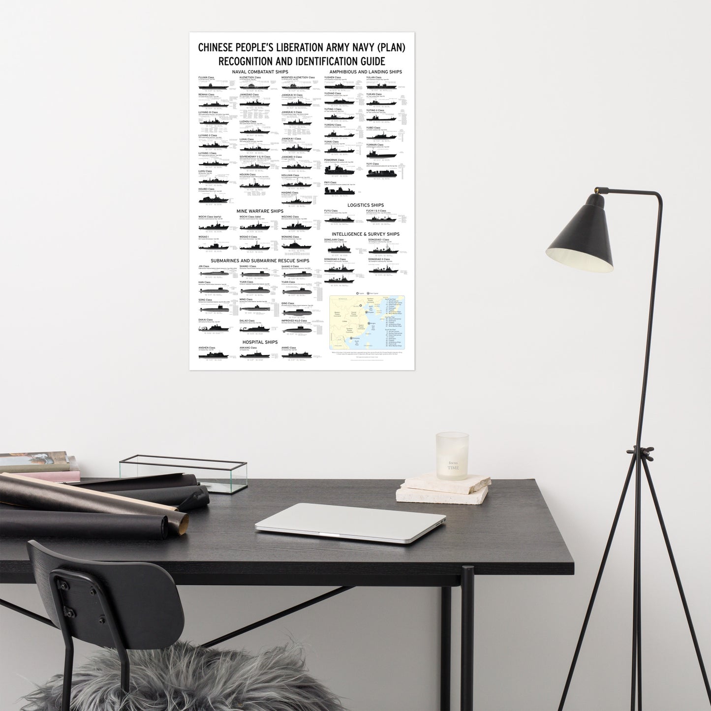 Ship Recognition Playing Cards Poster - Chinese People's Liberation Army Edition - Armament Guide