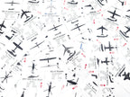 Multiple aircraft recognition playing cards spread out showing F-22, B-2 Spirit, and other US military aircraft