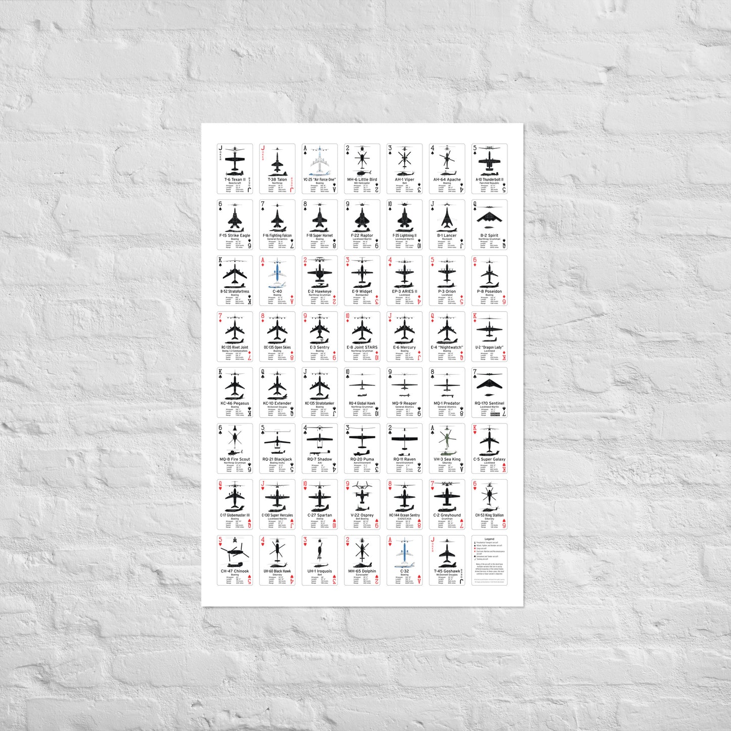 Aircraft Recognition Playing Cards Poster