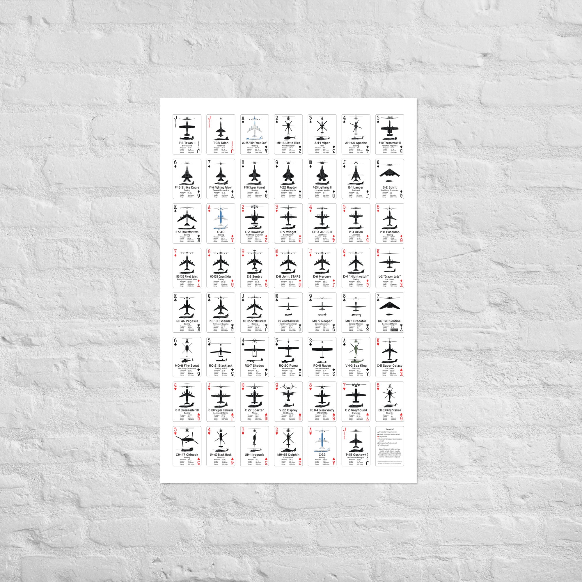 Aircraft Recognition Playing Cards Poster