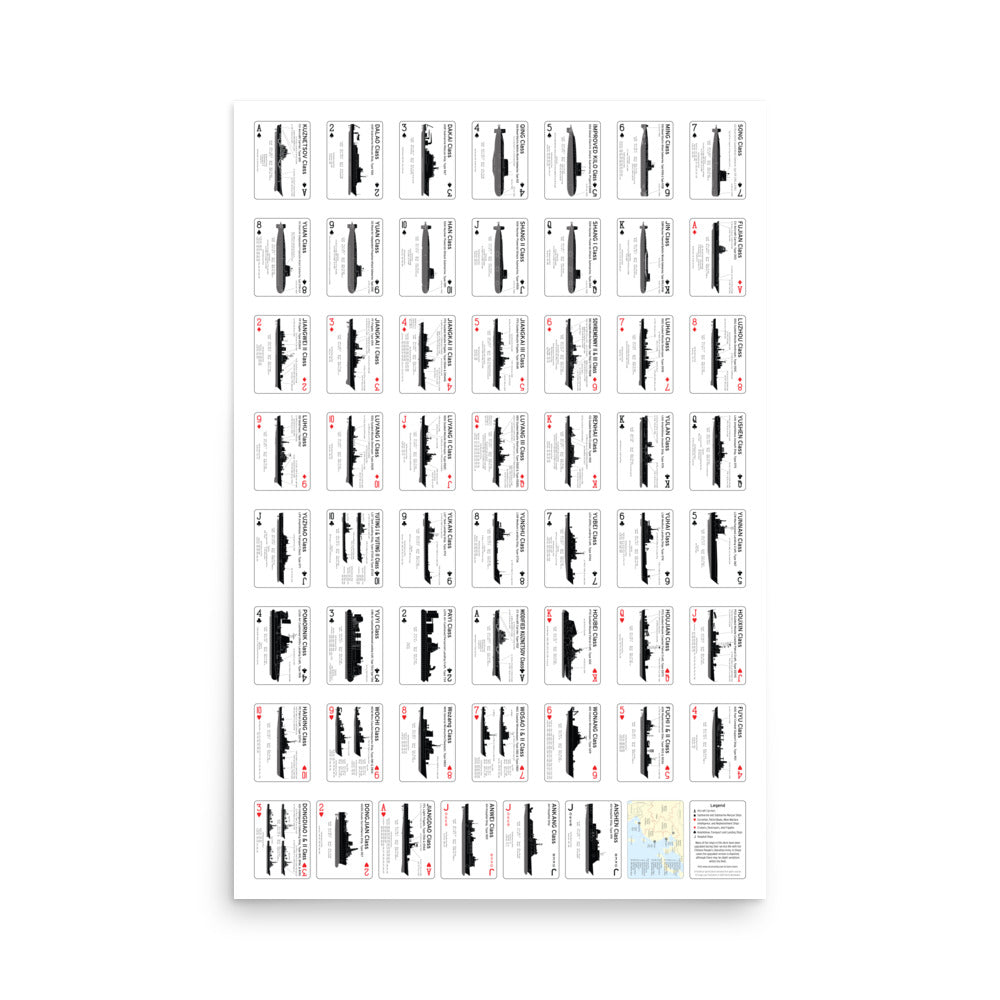Ship Recognition Playing Cards Poster - Chinese People's Liberation Army Edition