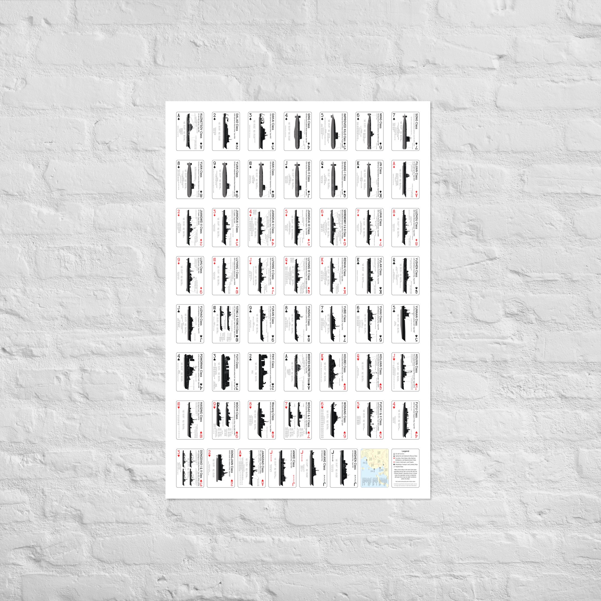 Ship Recognition Playing Cards Poster - Chinese People's Liberation Army Edition