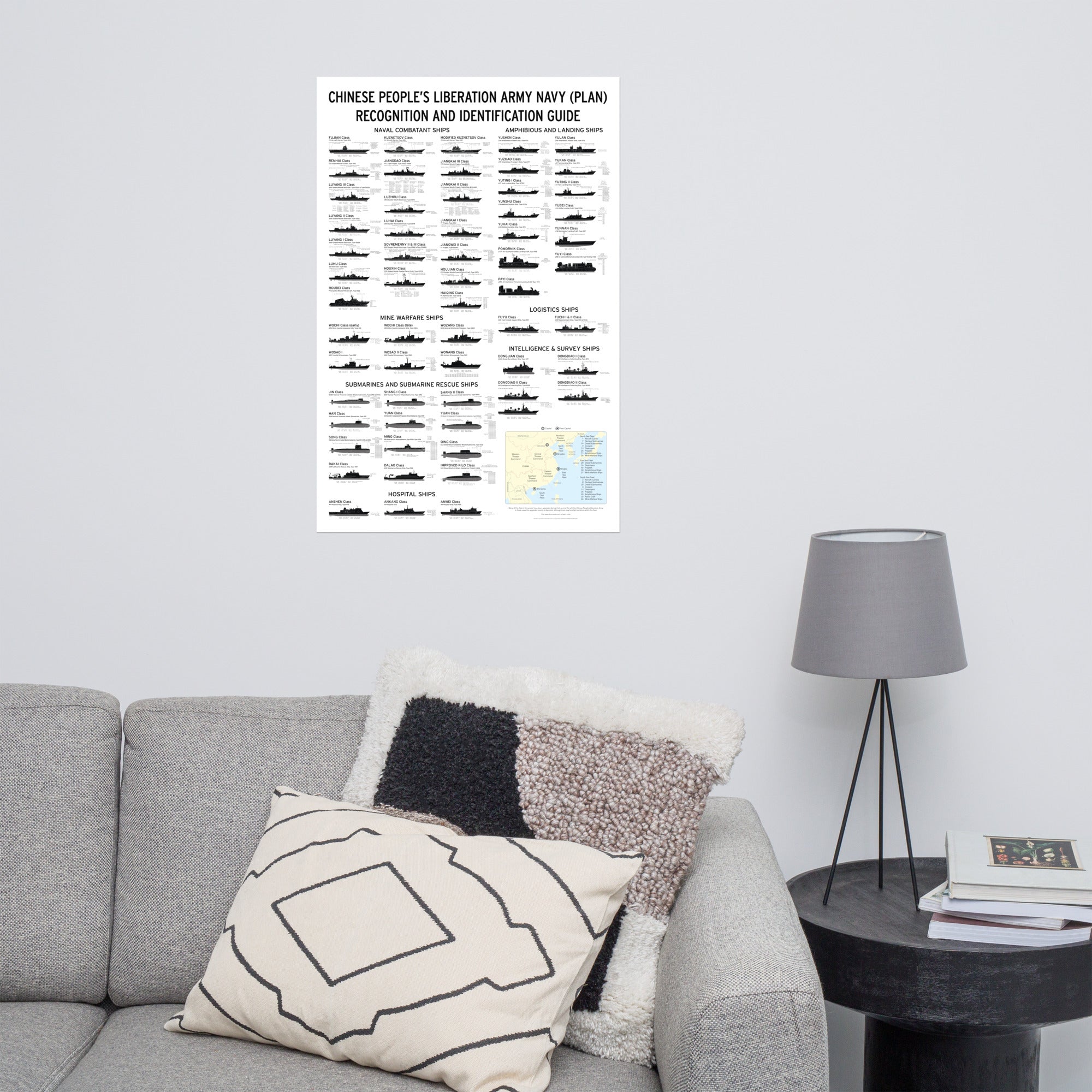 Ship Recognition Playing Cards Poster - Chinese People's Liberation Army Edition - Armament Guide