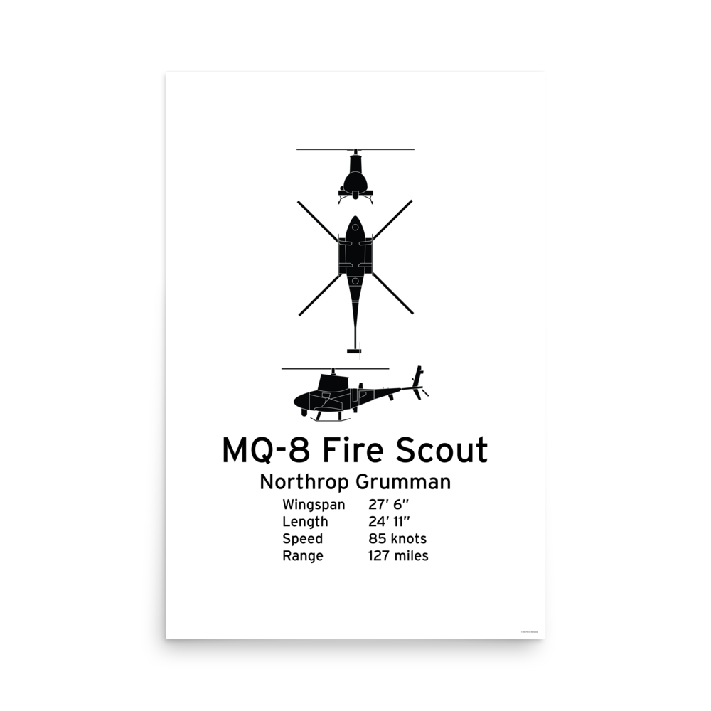 MQ-8 Fire Scout Poster - Autonomous Naval Helicopter UAS