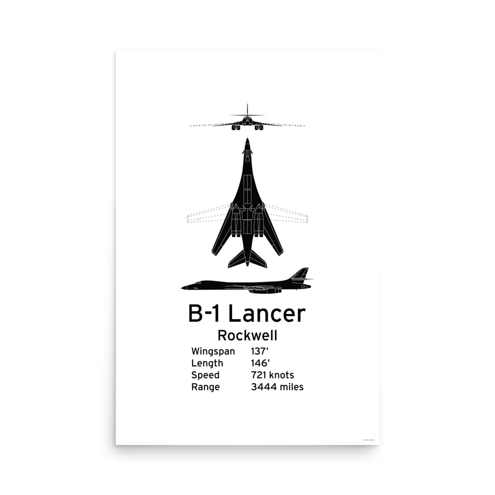 B-1 Lancer Poster - Supersonic Strategic Bomber