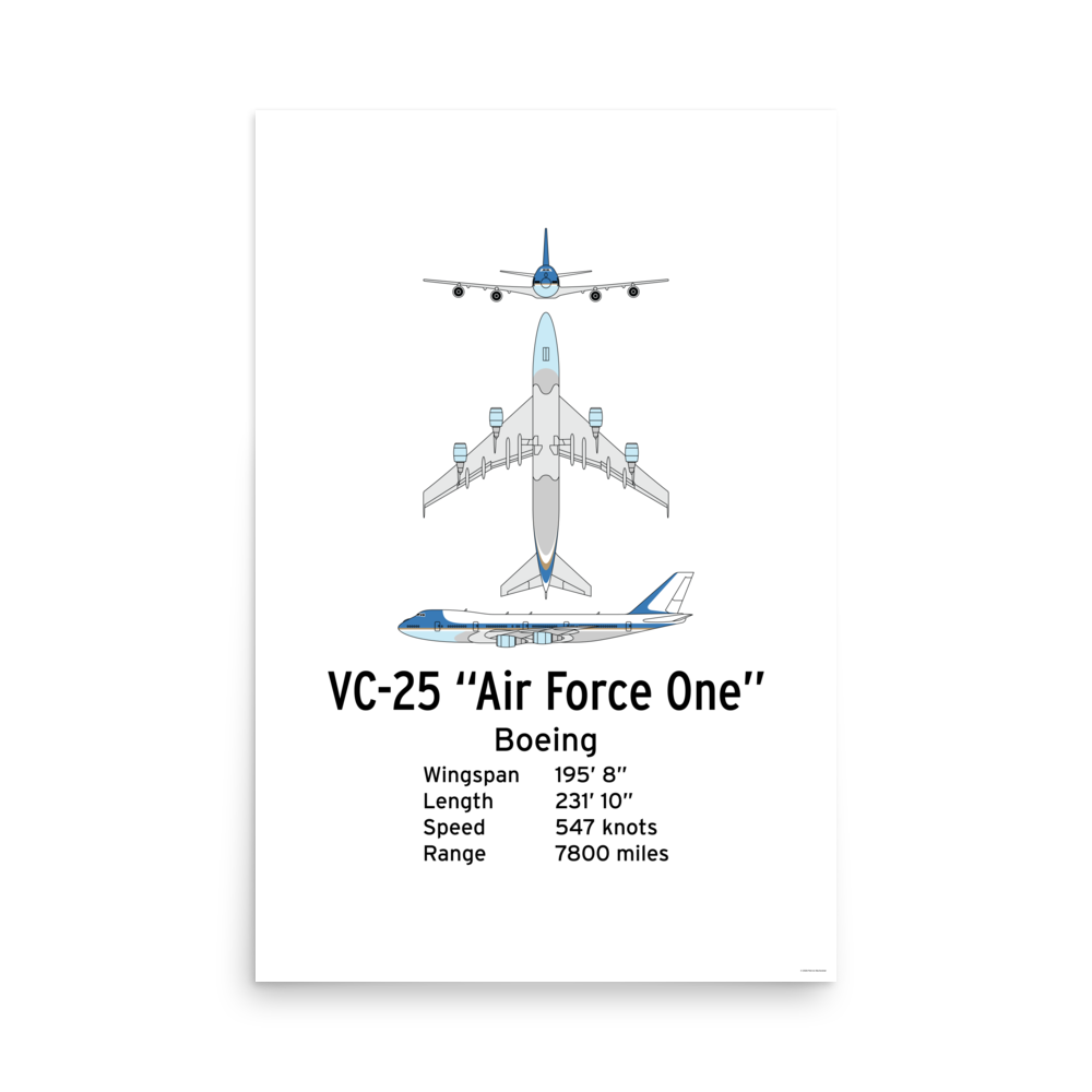 VC-25 "Air Force One" Poster - Presidential Transport