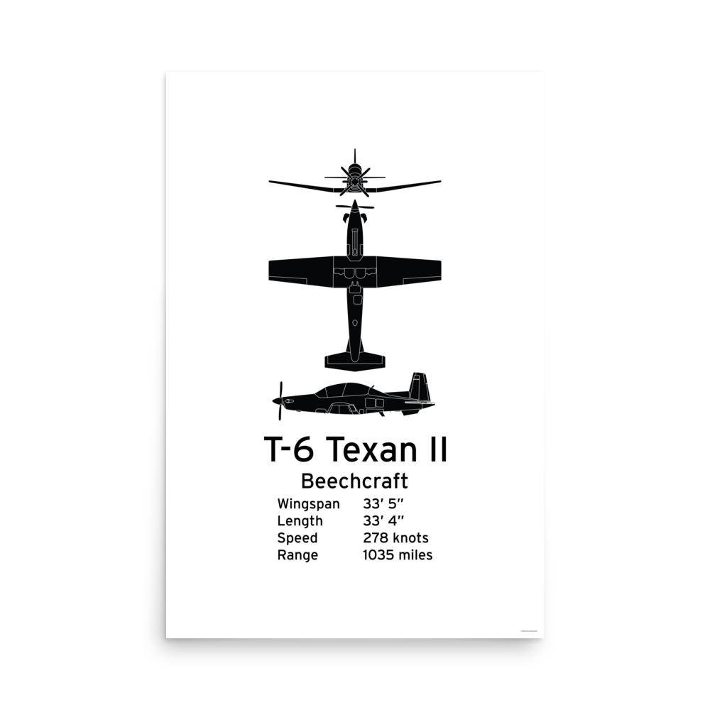 T-6 Texan II Poster - Primary Pilot Training Aircraft