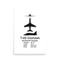 T-45 Goshawk Poster - Naval Carrier Pilot Trainer