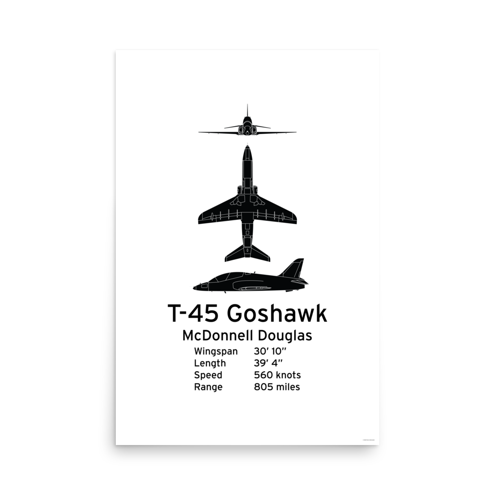 T-45 Goshawk Poster - Naval Carrier Pilot Trainer