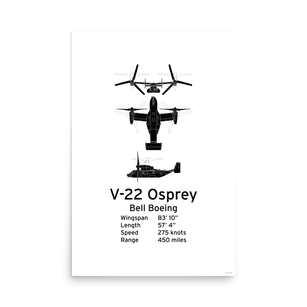 V-22 Osprey Poster - Special Ops Tiltrotor Aircraft