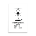 CH-53 King Stallion Poster - Heavy-Lift Marine Helicopter