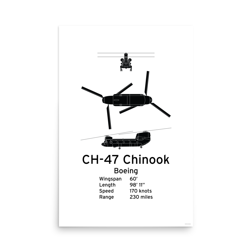 CH-47 Chinook Poster - Heavy-Lift Transport Helicopter