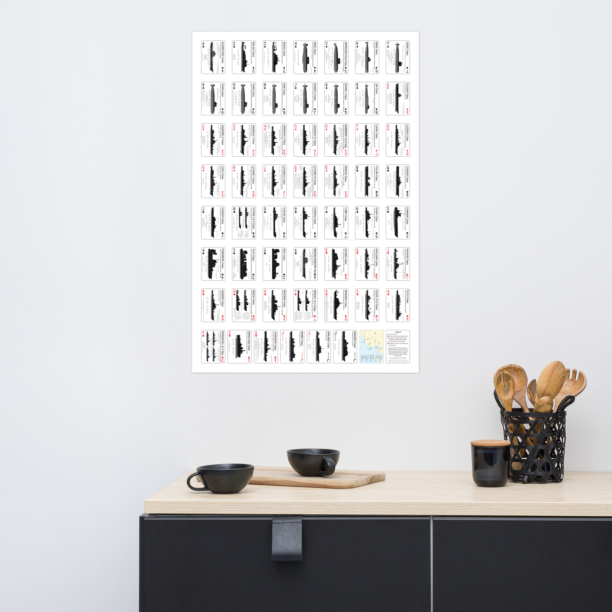 Ship Recognition Playing Cards Poster: Chinese People's Liberation Army Edition