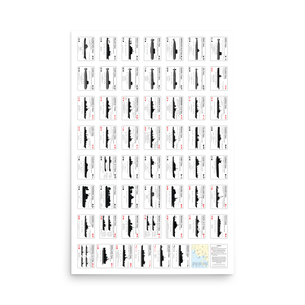 Ship Recognition Playing Cards Poster: Chinese People's Liberation Army Edition