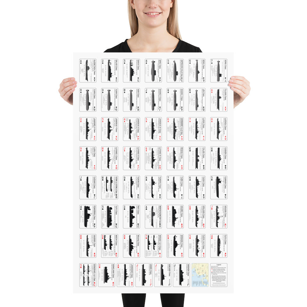 Ship Recognition Playing Cards Poster - Chinese People's Liberation Army Edition