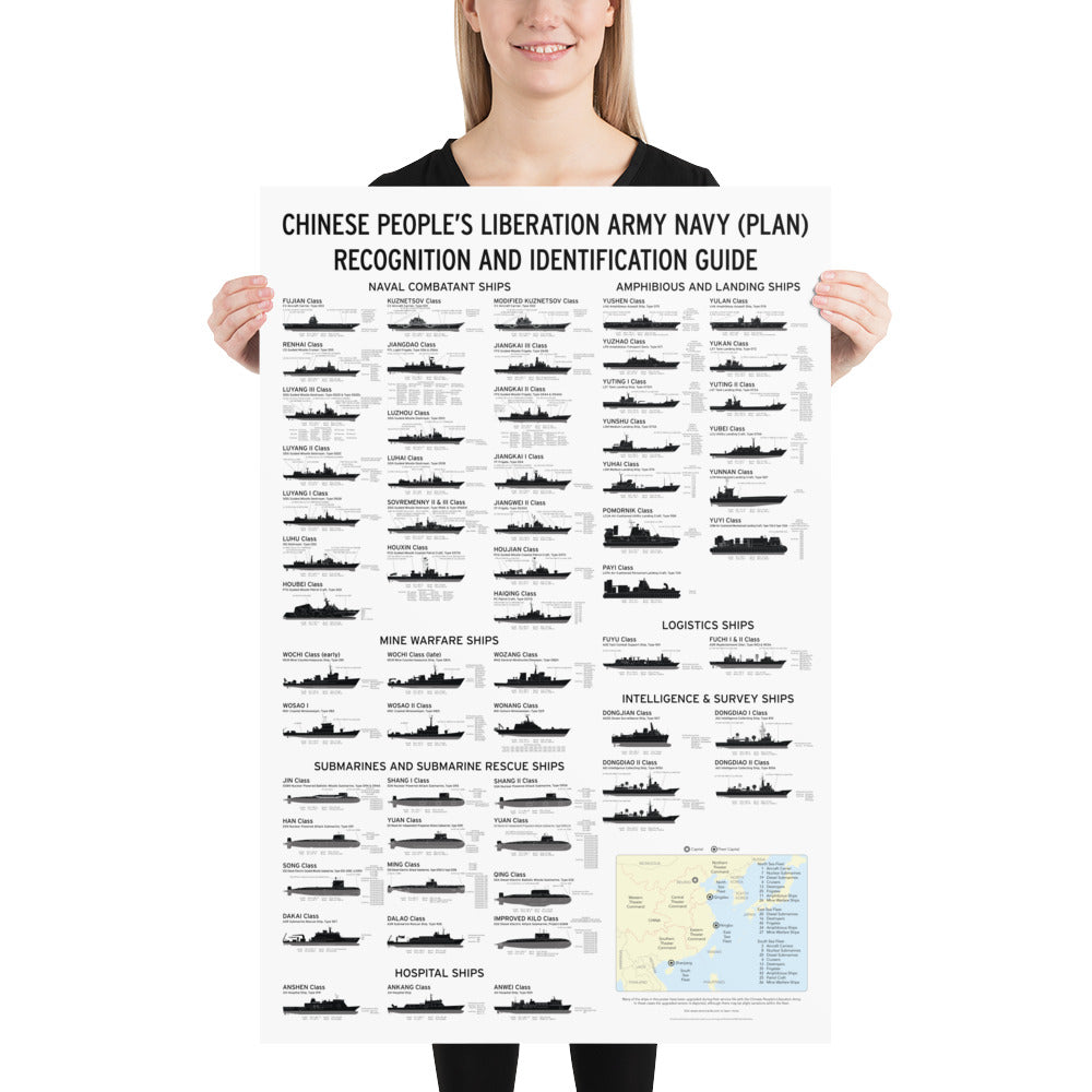 Ship Recognition Playing Cards Poster - Chinese People's Liberation Army Edition - Armament Guide