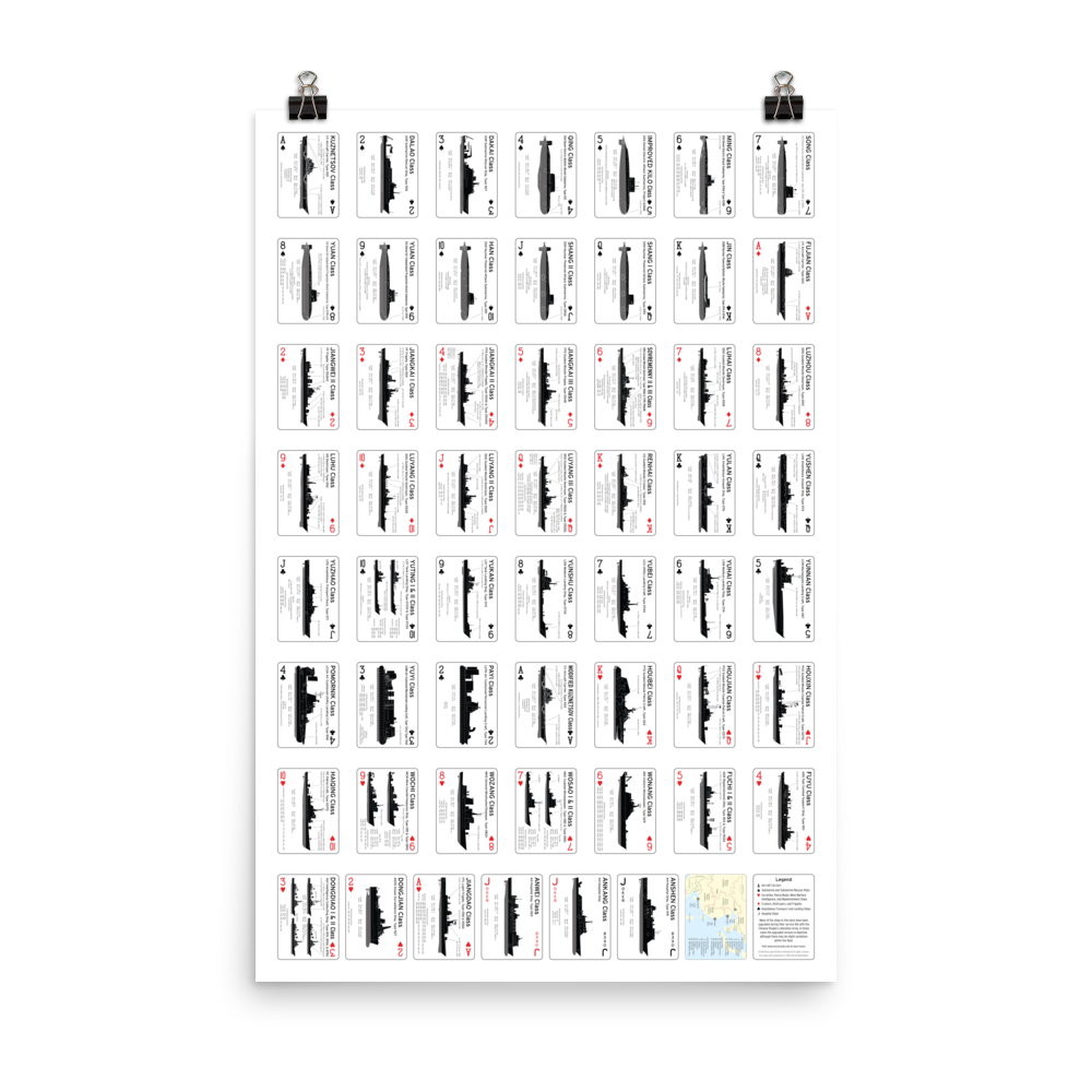 Ship Recognition Playing Cards Poster: Chinese People's Liberation Army Edition